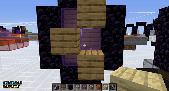 example of flammable block placement around the portal that utilizes every air block
